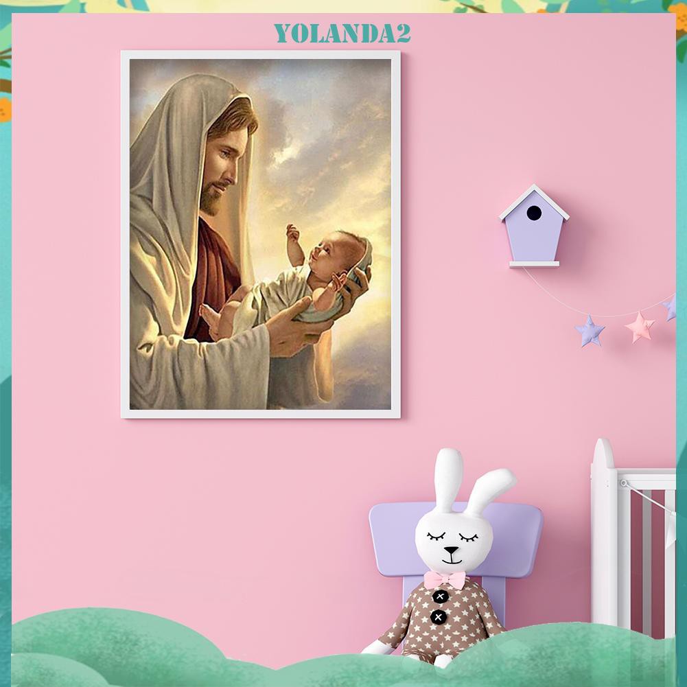 Tranh đính kim cương nhân tạo 5D hình tôn giáo DIY