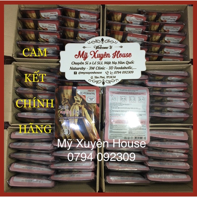 10 Miếng Mặt Nạ Nhân Sâm 3W Clinic Chính Hãng Hàn Quố