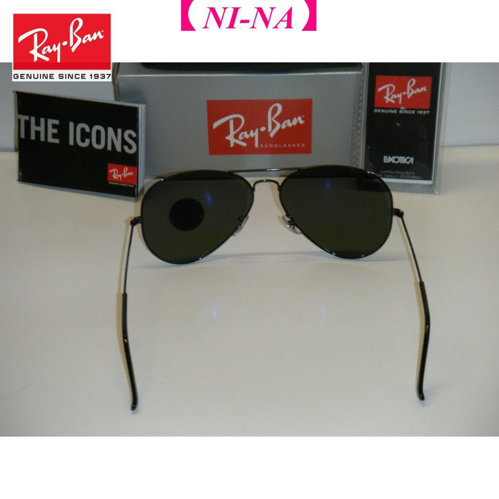 Kính Râm Ray / Ban Ban Ban Aviator Gọng Đen Phân Cực Tự Nhiên Màu Xanh Lá Rb 3025 002 / 58 62mm