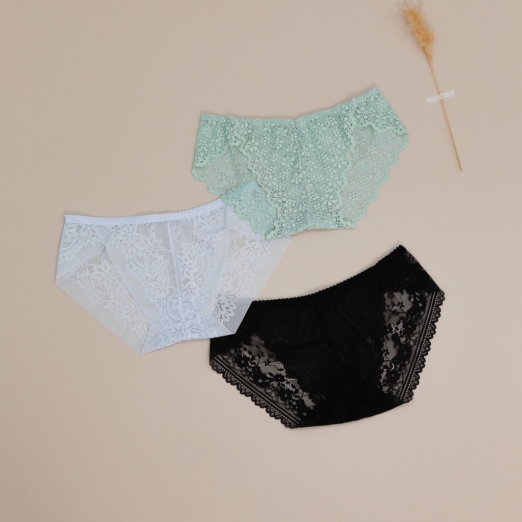 Quần lót ren nữ MOMOJAMA màu pastel dễ thương, thanh lịch (40-55kg) | BigBuy360 - bigbuy360.vn