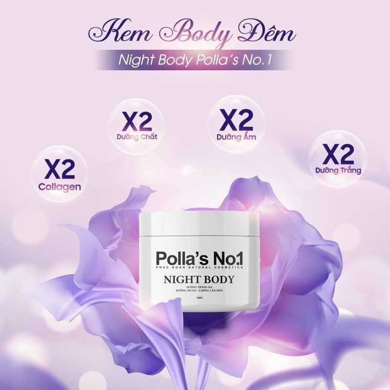 Kem dưỡng Body Đêm Polla's No.1 Night Body dưỡng toàn thân 300ml