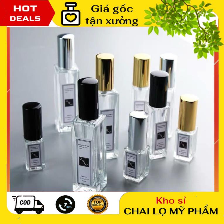 Lọ Chiết Nước Hoa ❤ GIÁ TẬN GỐC ❤ Chai Chiết Nước Hoa Hình Trụ Vuông Dài 5ml,10ml,20ml,25ml đựng dầu thơm