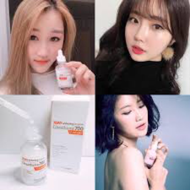 Combo nước thần, huyết thanh, kem dưỡng trắng da 7day whitening program glutathione 700