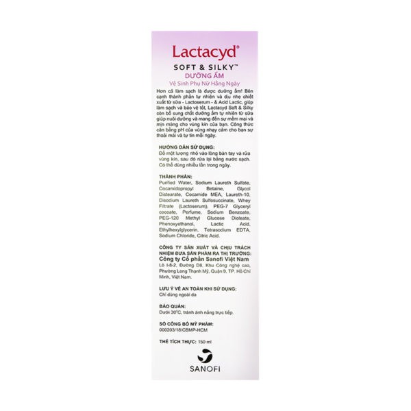 [VS037]Dung dịch vệ sinh phụ nữ Lactacyd Soft & Silky (150ml)