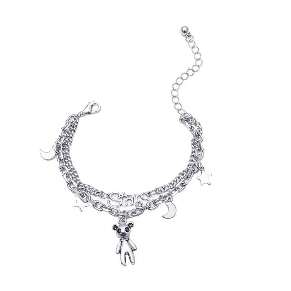 Vòng Tay Hai Lớp Bằng Hợp Kim Họa Tiết Phi Hành Gia Hoạt Hình Dễ Thương