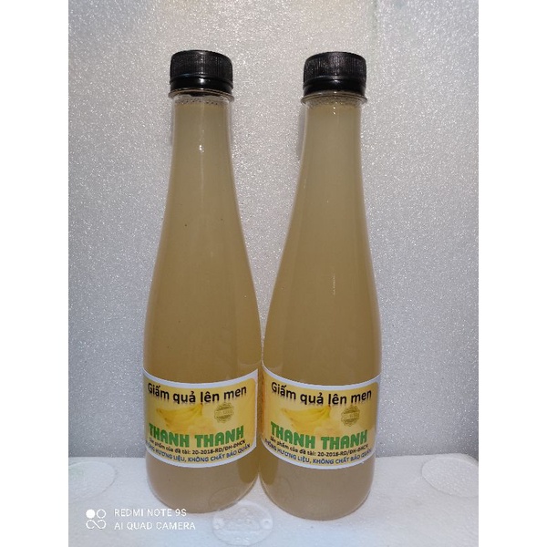 Giấm Táo Mèo, Dứa, Chuối, Xoài hữu Cơ, Lên Men Tự Nhiên ̣̣Thanh Thanh, chai 500ml,  Giàu Vitamin, Đẹp Da, Chua Dịu