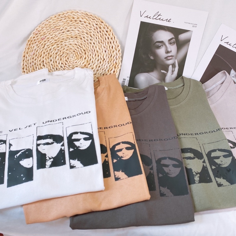 Áo phông 3158, áo thun tay lỡ form rộng chất cotton in hình kính đen