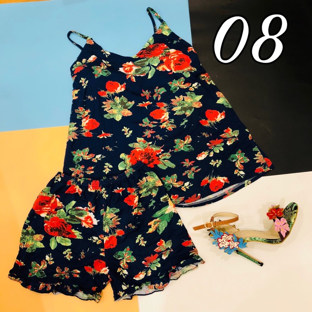 Bộ đồ ngủ 2 dây kèm lót ngực loại 1 chuẩn túi zip hàng Quảng Châu cao cấp