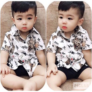 ÁO SƠ MI LỤA 3D BÉ TRAI NHIỀU MẪU SIZE 8-22KG
