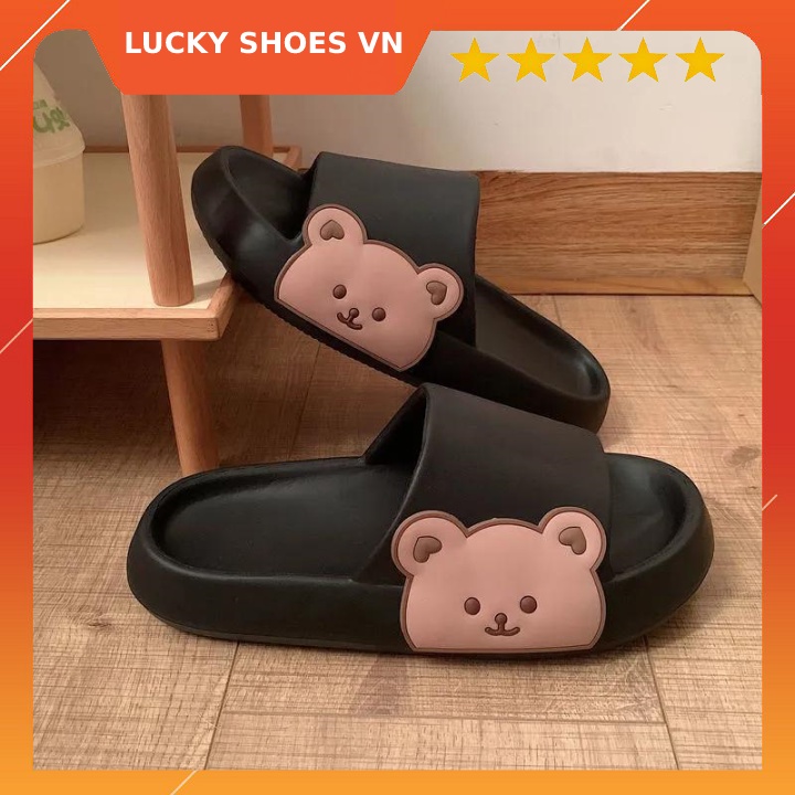 Dép bánh mỳ gấu đế cao [H56D] Dép nữ đế cao kiểu dáng thời trang HOT 2021- LUCKY SHOES VN