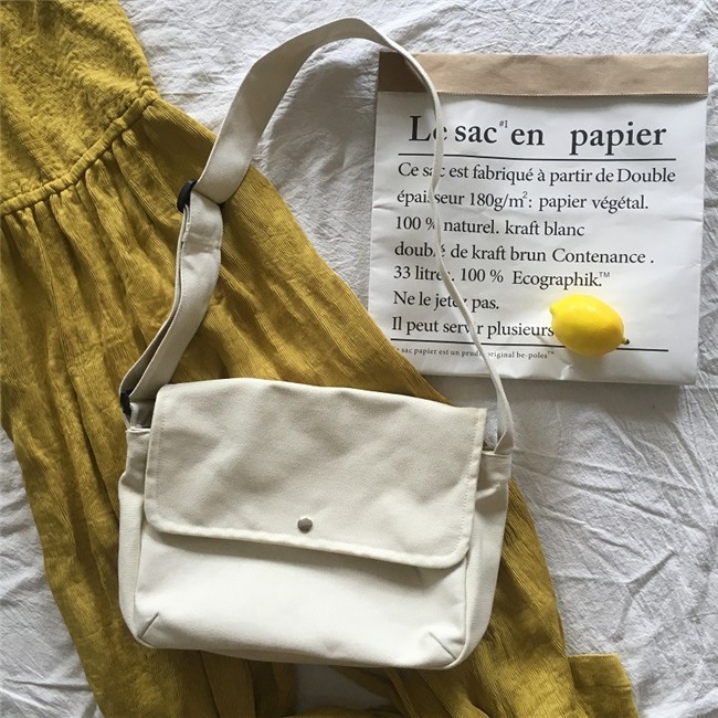 [Spot] Túi Đeo Chéo Canvas Phong Cách Hàn Quốc Đơn Giản