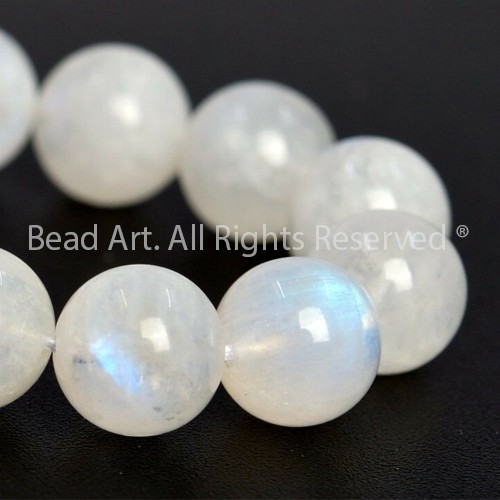 Hạt Đá Mặt Trăng (Moonstone) Ánh Cầu Vồng 7.8-7.9MM (Loại A), Mệnh Kim, Thuỷ, Đá Phong Thuỷ, Chuỗi Hạt S46