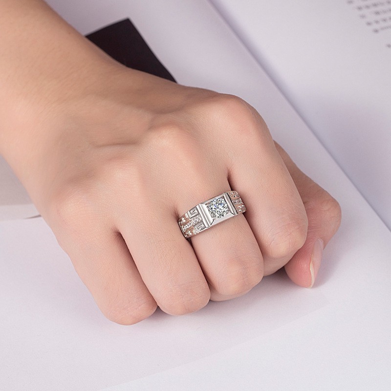 suxinjewelry/Nhẫn bạc nam nữ Nhẫn đính hôn kim cương sang trọng