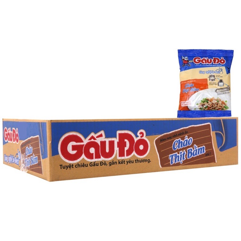 Thùng cháo GẤU ĐỎ thịt bằm 50 gói