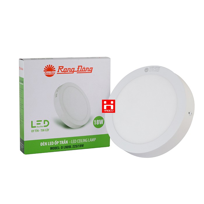Bóng Đèn LED Ốp trần Tròn 18W Rạng Đông D LN09 DLN09L 225/18W
