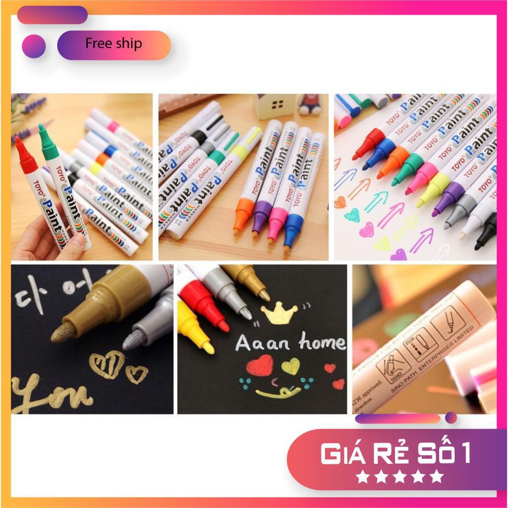 Bút Sơn Toyo Paint Marker - Trang Trí, Vẽ Ký Hiệu Lốp ôtô, Xe Máy, Xe Đạp/ Vẽ Bề Mặt Gỗ, Kim Loại, Nhôm, Kính...