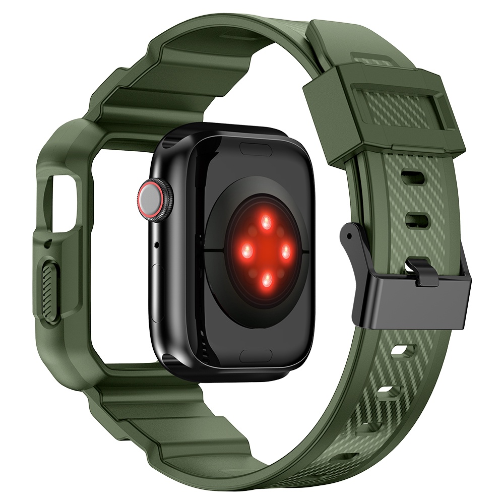 Dây Đeo Đồng Hồ Bằng TPU + Sợi Carbon Cho Apple iWatch Series 7 6 SE 5 4 3 2 45mm 41mm 40mm 44mm 42mm 38mm