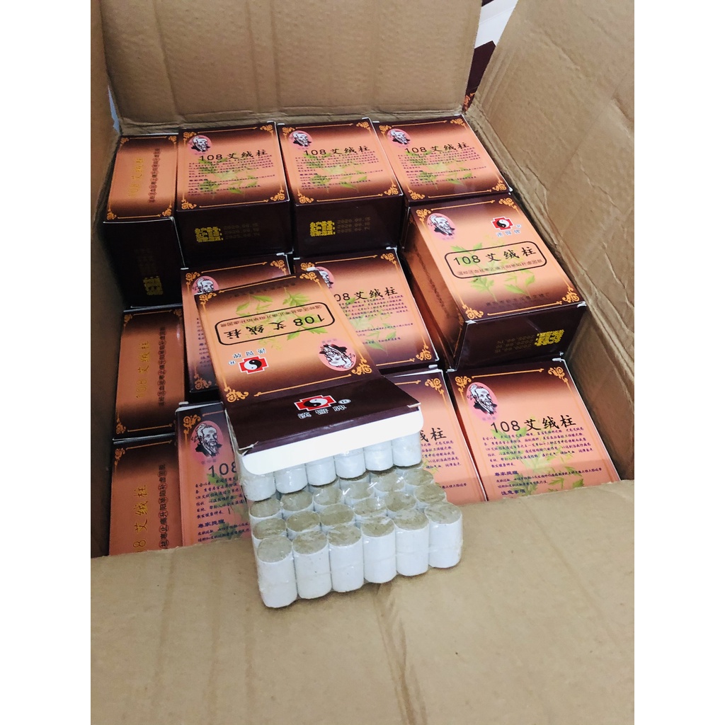 Hộp 108 điếu ngải đốt kết hợp thanh lăn đồng