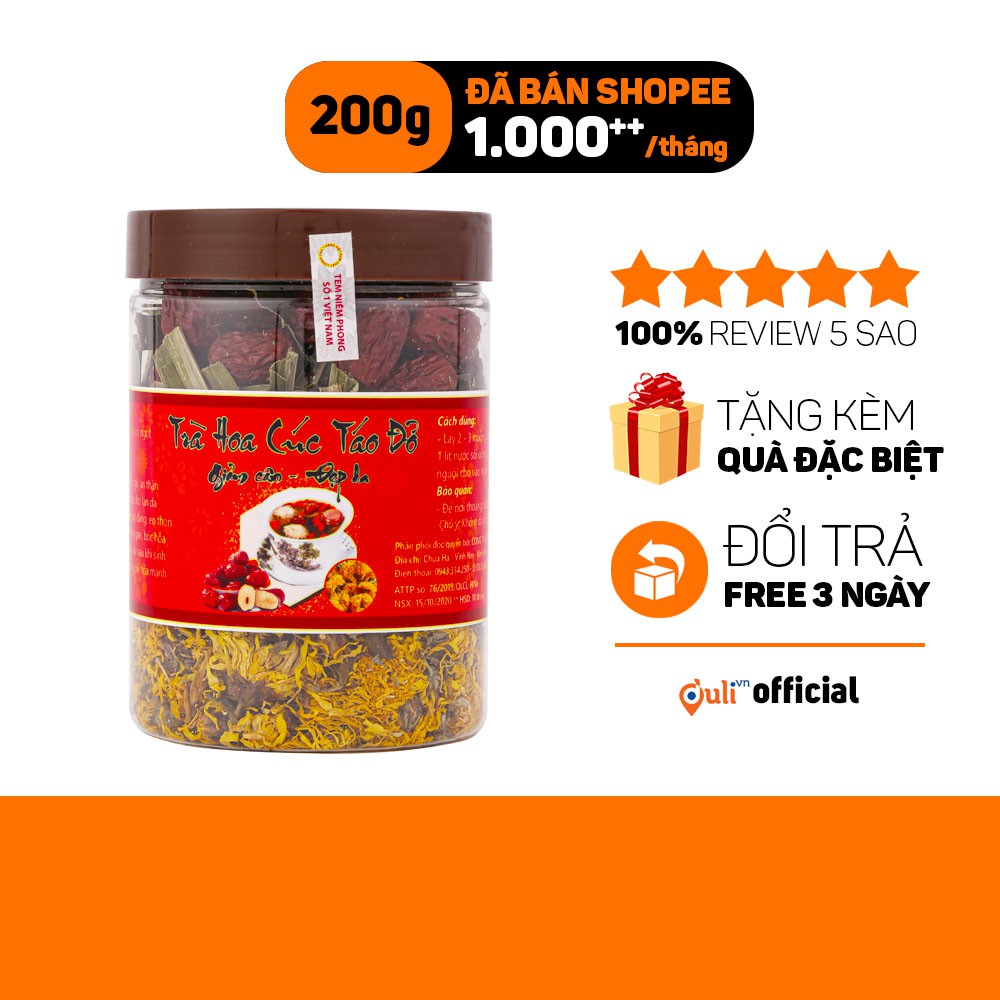 Trà táo đỏ Tân Cương, trà hoa mát gan, giải nhiệt, thanh lọc cơ thể, 100% organic - TTD