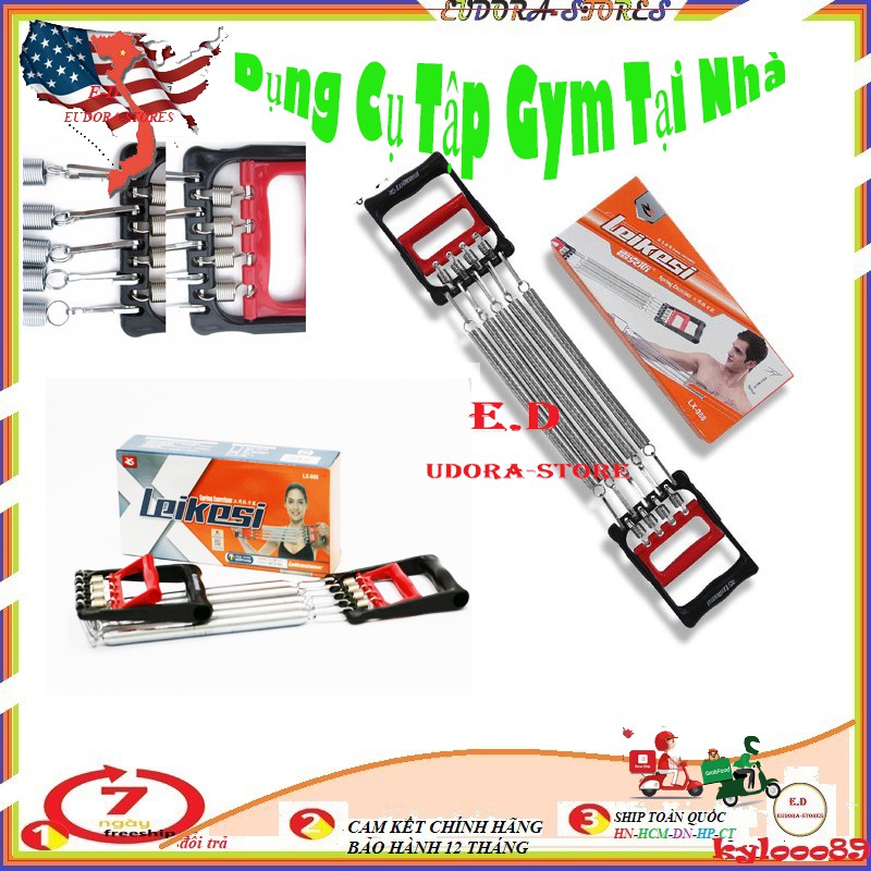 Bộ Dụng Cụ Dây Kéo Lò Xo Cao Cấp Leikesi - tập gym tại nhà - Tác dụng kép cho tay ngực bụng săn chắc