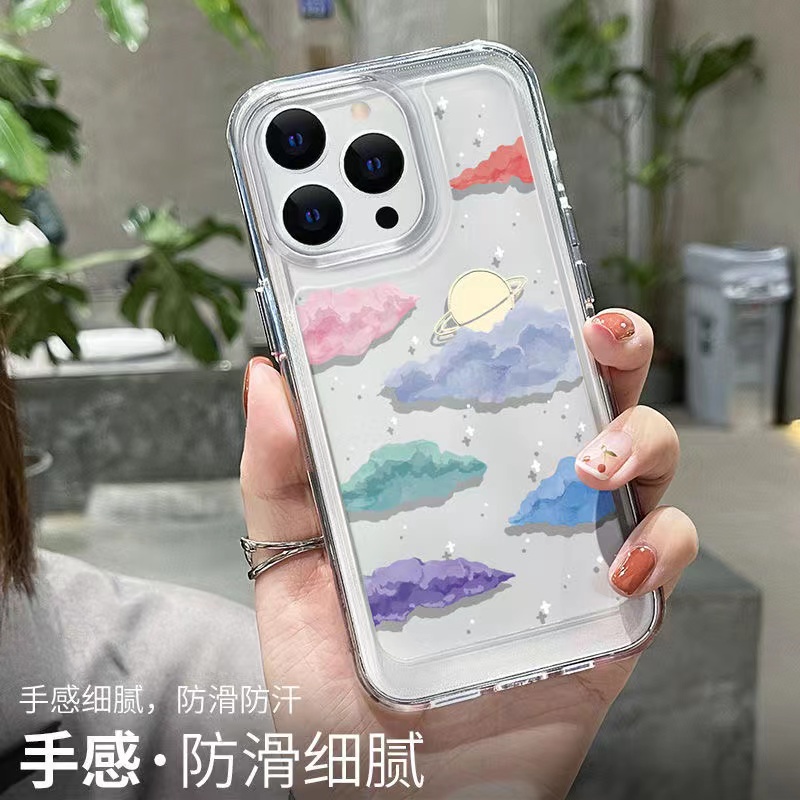 Ốp Điện Thoại Trong Suốt Hình Đám Mây / Mặt Trăng / Không Gian Cho iphone 11 13 7 8 Plus 12 13Pro Max X XS Max 7 8 SE 202