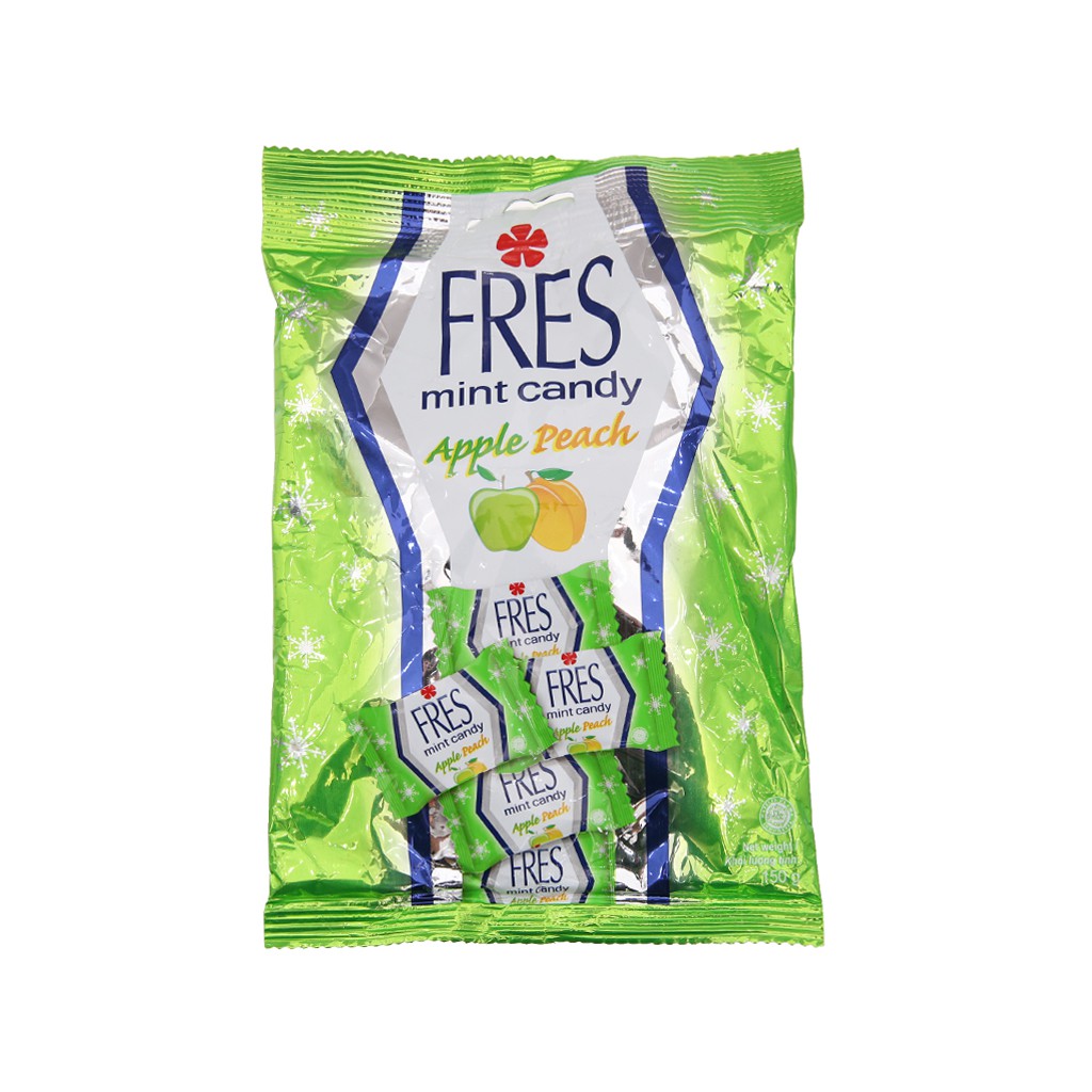 Kẹo cứng bạc hà vị táo và đào Fres gói 150g