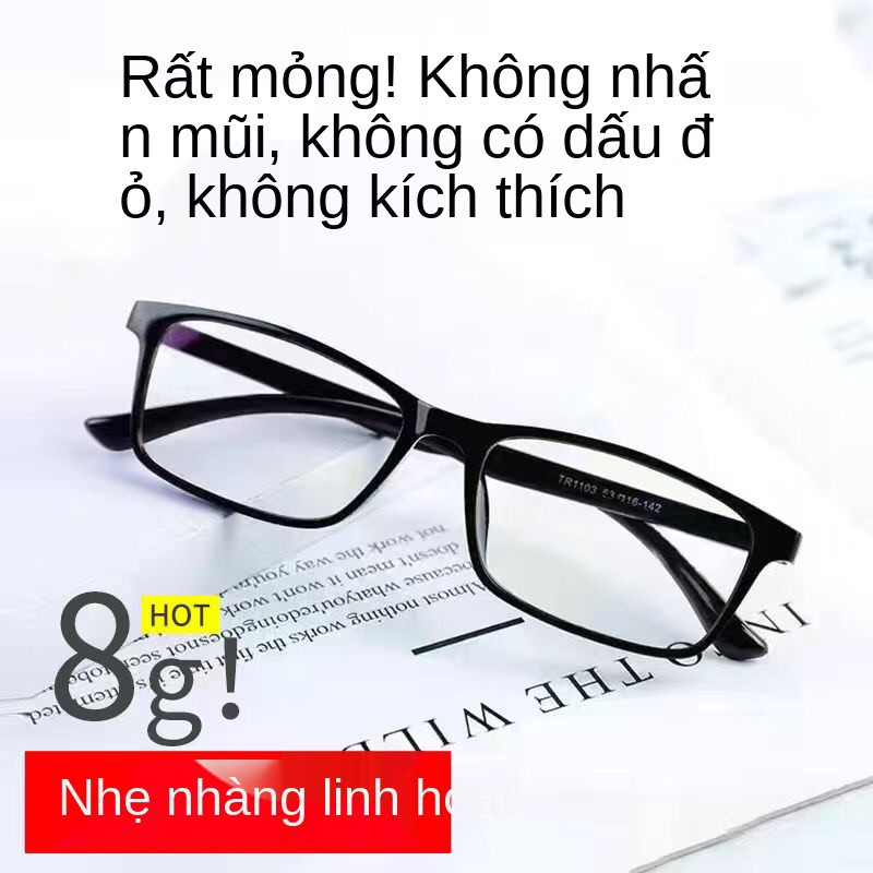 Kính cận thị siêu nhẹ Tr90 full-gọng dành cho nam nữ học sinh chống ánh sáng xanh loạn có độ