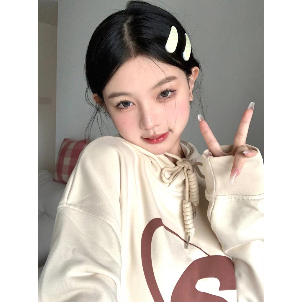 NRVP Áo Hoodie Tay Dài Oversize In Họa Tiết Phong Cách Hàn Quốc Kiểu Mới Cho Nam / Nữ