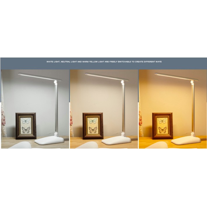 Đèn LED gập để bàn làm việc bàn học văn phòng siêu sáng ba chế độ ánh sáng nhựa ABS an toàn khi sử dụng DG6