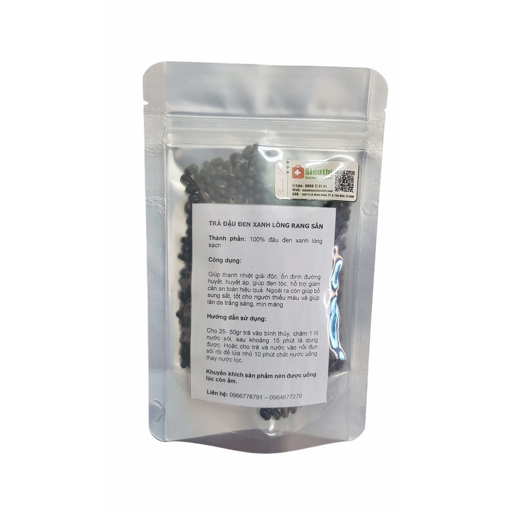 TRÀ ĐẬU ĐEN XANH LÒNG- RANG SẴN 100% TỰ NHIÊN- GÓI 100G Dễ Dàng Sử Dụng