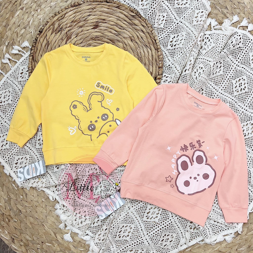 Áo cổ tròn dài tay bé gái Dokma