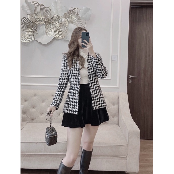 VEST DÍC DẮC GHI ĐEN BLAZER (KÈM VIDEO ẢNH THẬT)