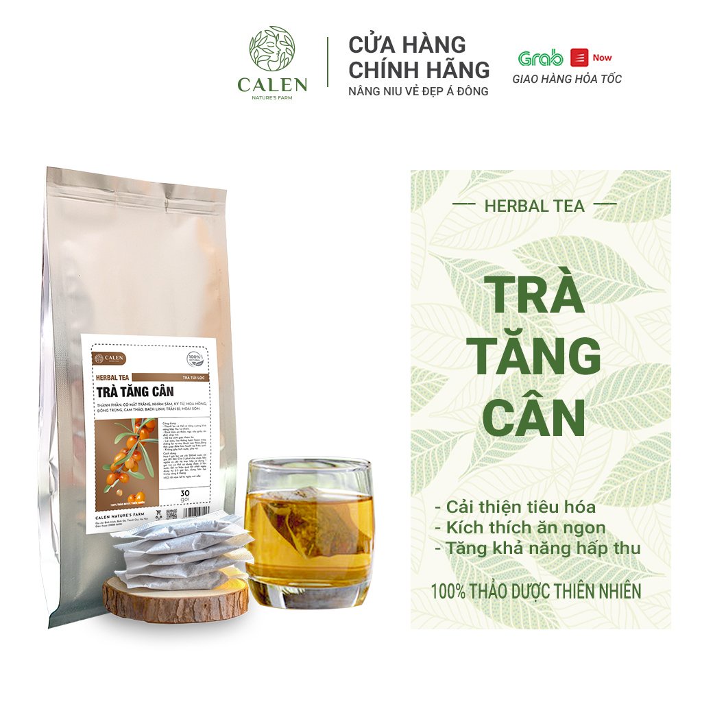 Trà Tăng Cân tăng cơ Calen, ăn ngon ngủ ngon cho người cơ địa gầy lâu năm,mập thịt, không tích nước