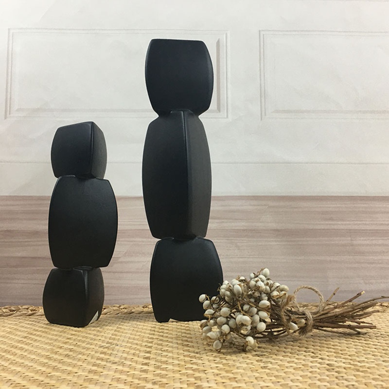 Chậu Hoa Bằng Gốm Hình Tam Giác Họa Tiết Rễ Sen Trừu Tượng Phong Cách Bắc Âu