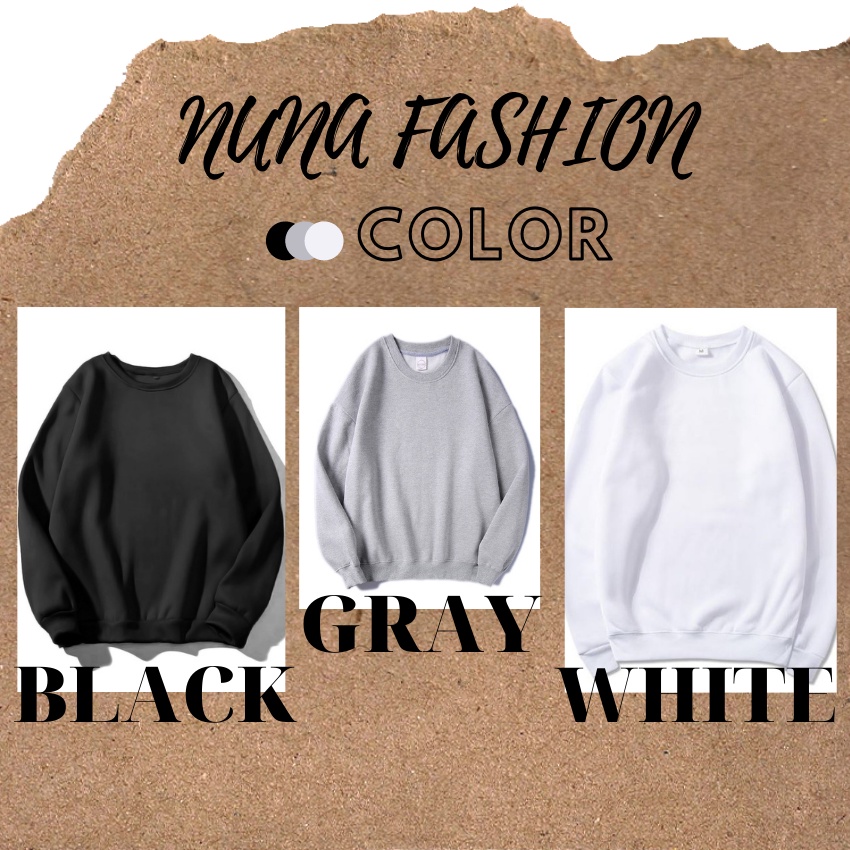 Áo Sweater Nam Nữ HD0006 Nỉ Bông 100%Cotton  From Rộng Unisex Trơn 03