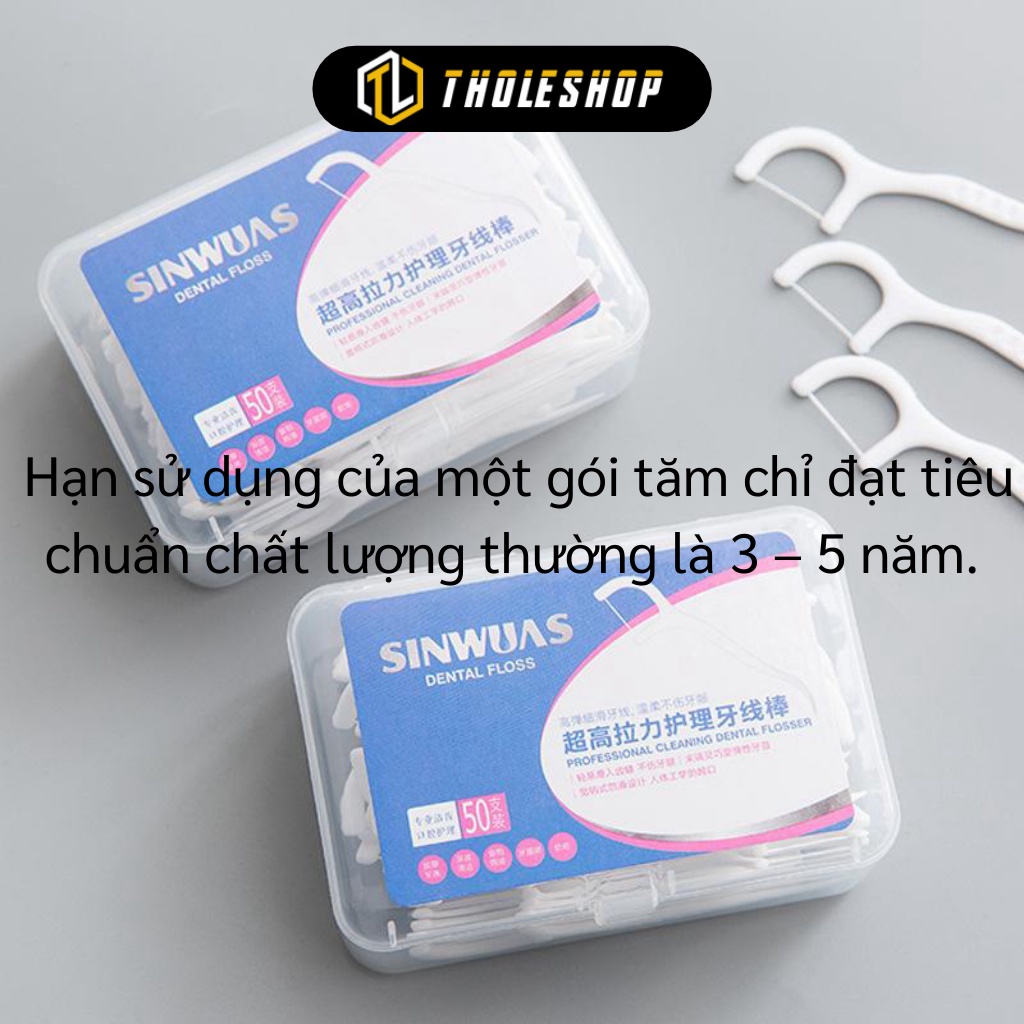 Chỉ Nha Khoa - Hộp 50 Que Tăm xỉa Răng Nha Khoa Dùng 1 Lần SinWuas Chuyên Dụng 8557