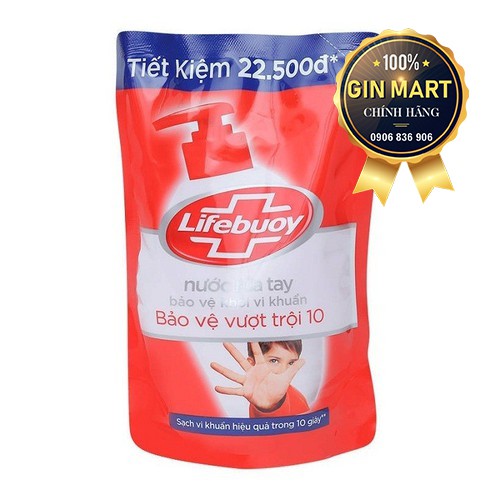 Sữa Rửa Tay Lifebuoy Diệt Khuẩn túi 450G - hàng chính hãng