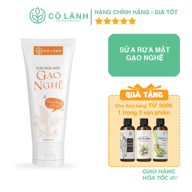 Sữa rửa mặt gạo nghệ Cỏ Lành làm sạch sâu da, trị thâm, làm mềm mịn da