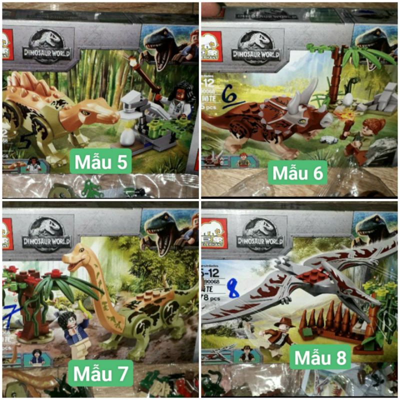Lắp ráp 1 hộp Lego_Khu Vườn khủng long 90068 có nhiều chi tiết bằng nhựa ABS