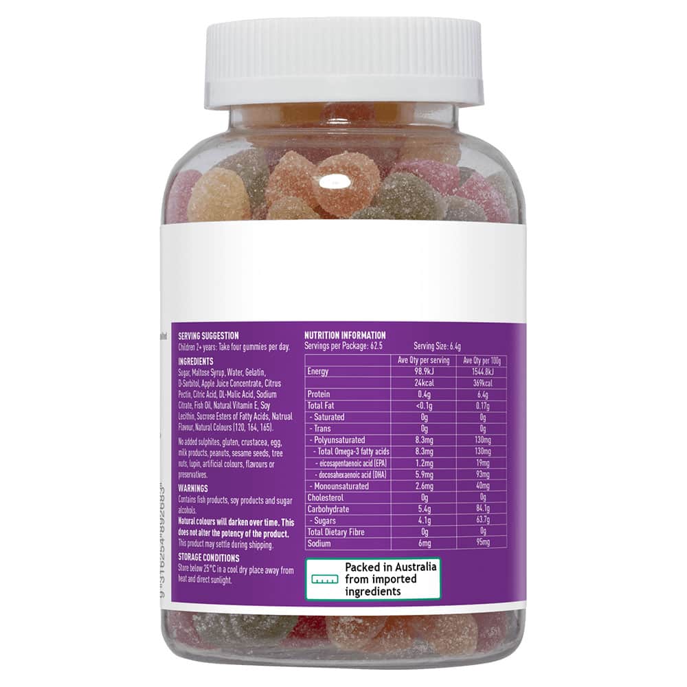 Kẹo dẻo bổ sung Omega 3 cho trẻ Healthy Care Delicious Gummy Omega 3 250 viên của Úc