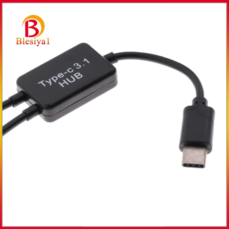 [BLESIYA1] USB3.1 Type C to Dual USB A 2.0 OTG Charge Hub Adapter Connector Cable Black