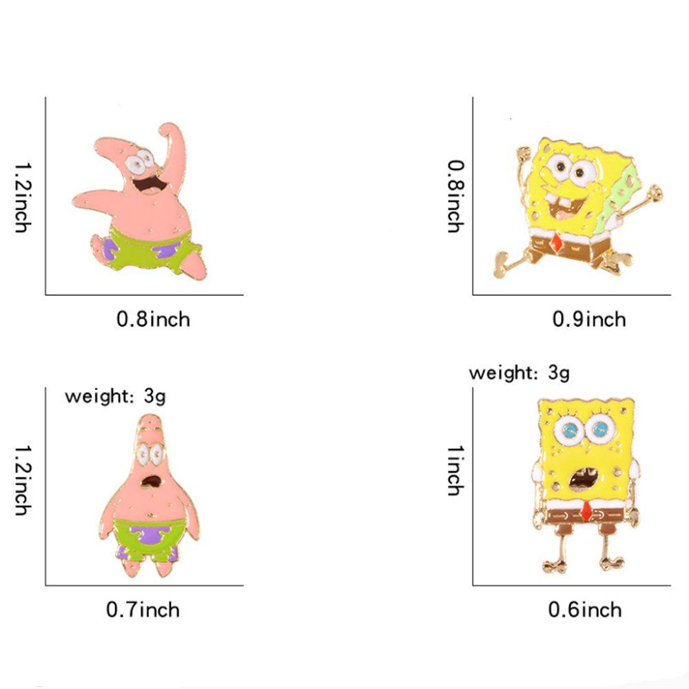 BSUNS Ghim Cài Áo Kim Loại Hình SpongeBob Dễ Thương