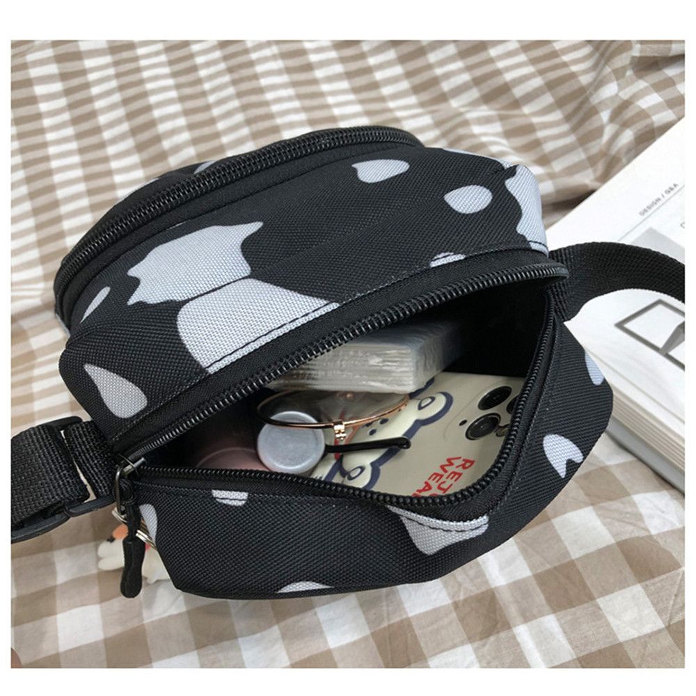 Túi đeo chéo có thể đeo vai họa tiết bò sữa thời trang sành điệu cho nữ