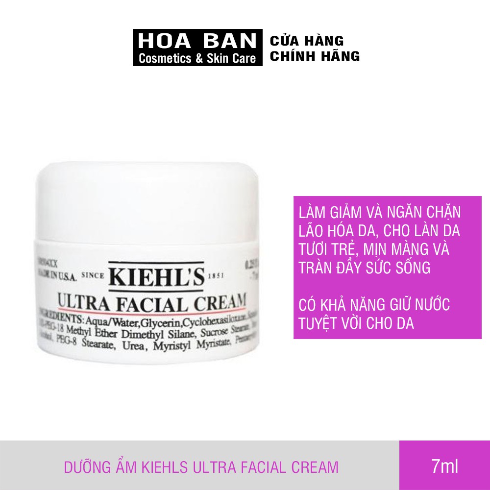 Dưỡng ẩm Kiehls Ultra Facial Cream  7ml