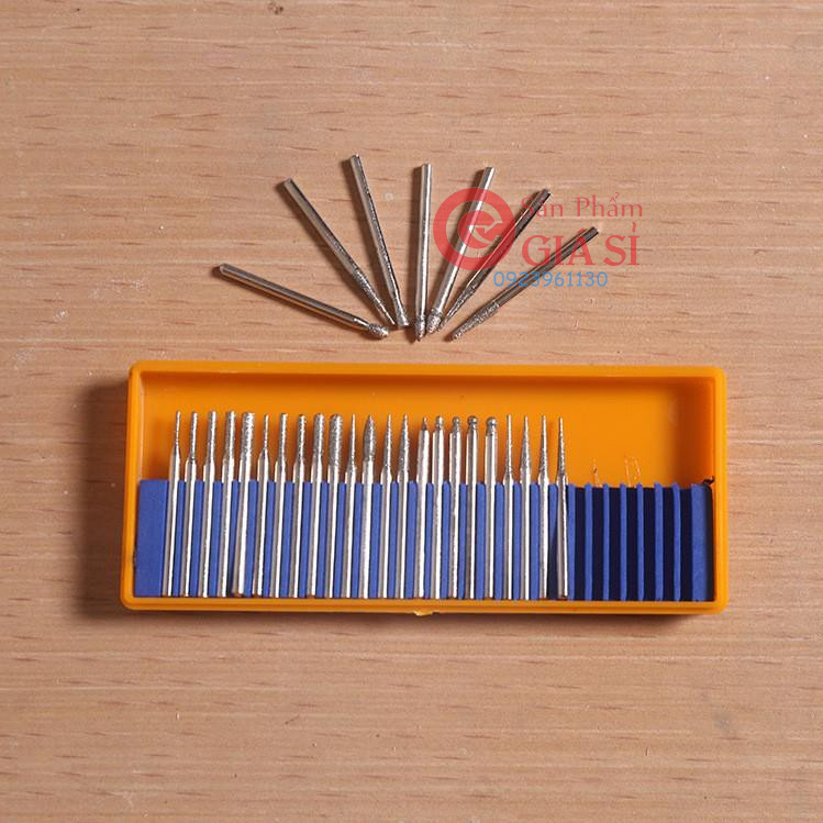 Bộ 30 mũi mài khắc đầu kim cương -cán 2.35mm ❤️freeship❤️