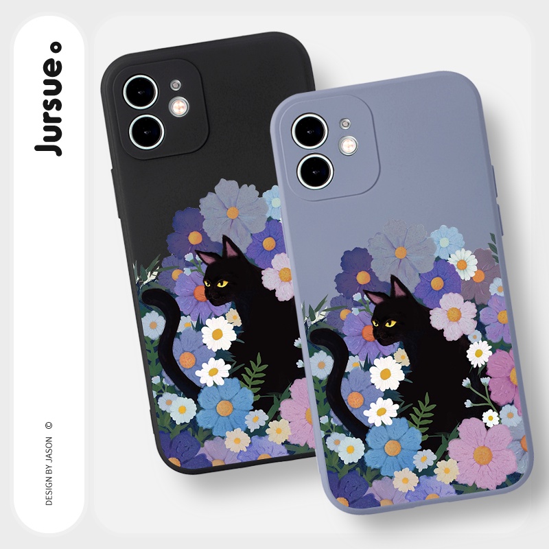 Ốp lưng JURSUE ngộ nghĩnh hoạt hình dễ thương đẹp cho iPhone 13 12 11 Pro Max SE 2020 X XR XS 8 7 ip 6S 6 Plus kute Y1945