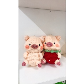 móc khóa heo ú nu bằng len handmade