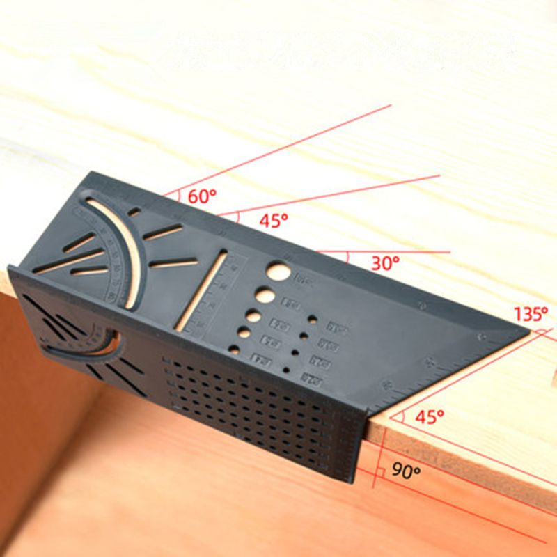 Thước Đo Gỗ Hình Chữ T Kèm Bút Chì 3D Chất Lượng Cao