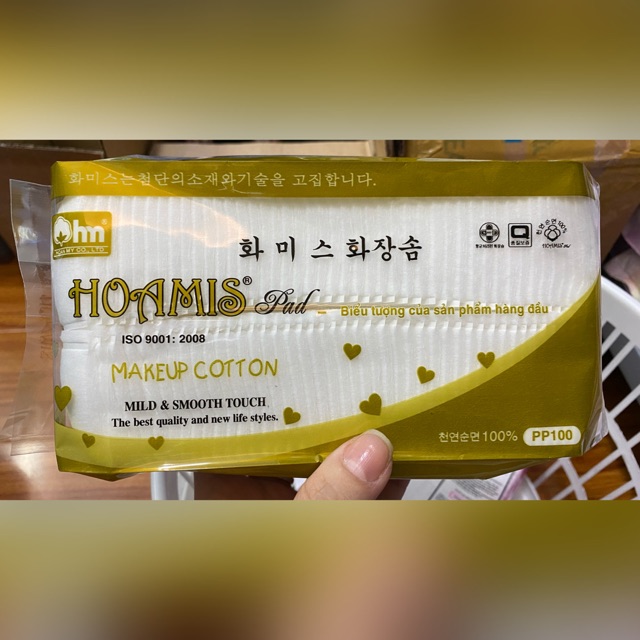 Bông Tẩy Trang HOAMIS Cao Cấp Korea 100 miếng-2200974