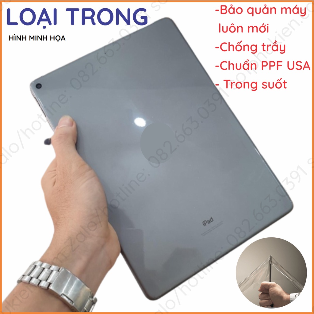 Dán PPF iPad pro 2018 (11 inch và 12.9 inch) loại trong, nhám dành cho màn hình, mặt lưng, full viền